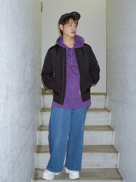 「アイテム（ブルゾン）」を使った、河崎良侑(りょう)さん（メンズ・165cm・30代）の秋コーディネート
