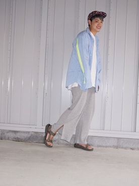 「OBEY（オベイ）のアイテム（キャップ）」を使った、河崎良侑(りょう)さん（メンズ・165cm）の夏コーディネート