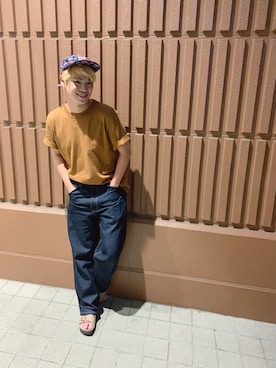 「OBEY（オベイ）のアイテム（キャップ）」を使った、河崎良侑(りょう)さん（メンズ・165cm）の秋コーディネート