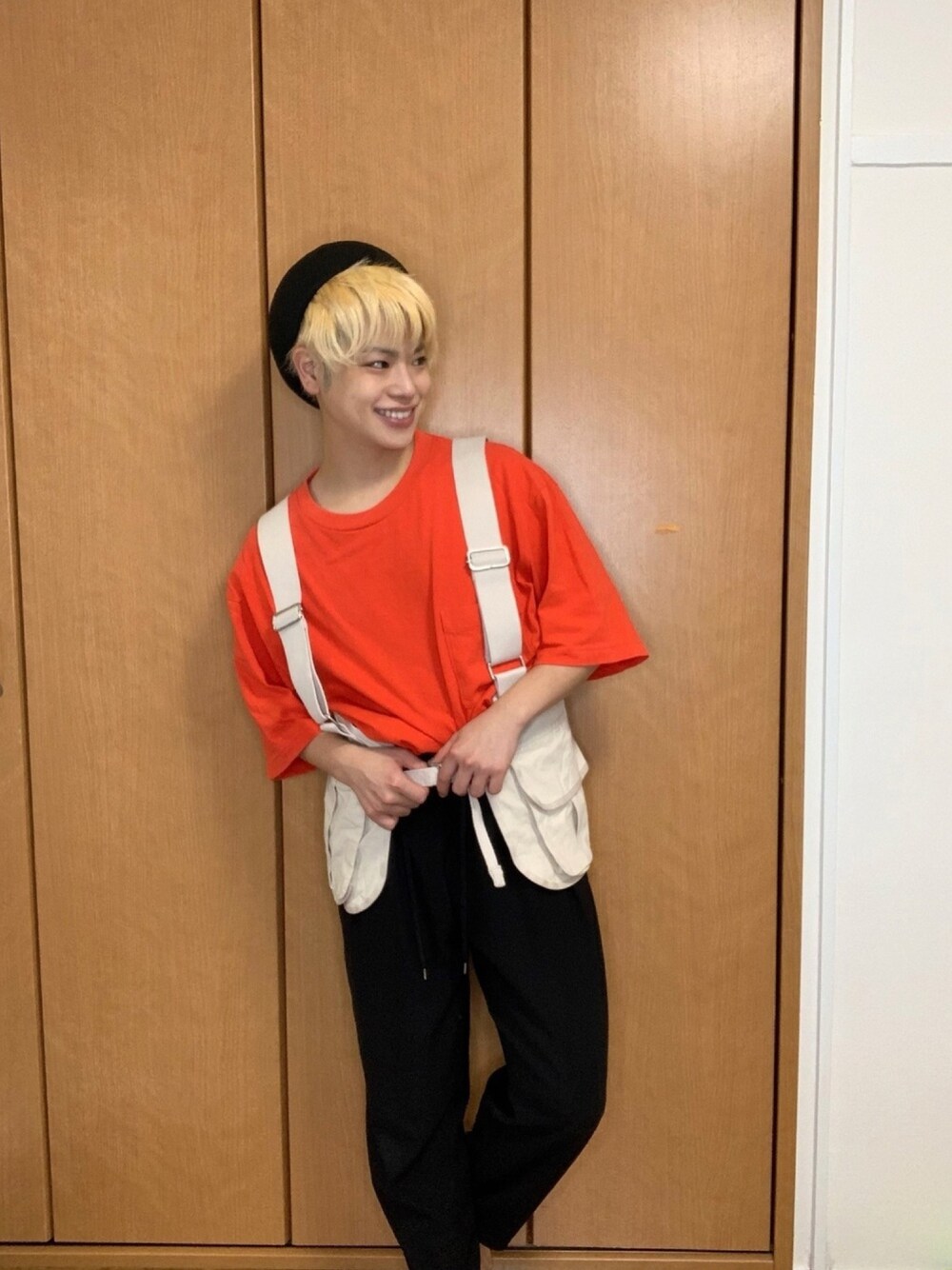 「チビコーデ、毎日コーデ、プチプラ、奇跡の31歳、カジュアルコーデ、夏コーデ、ゆるコーデ、夏だ！Tシャツ着よう！、フォローミー、GU」｜「SENSE OF PLACE by URBAN RESEARCHのサーモベレー（ハンチング/ベレー帽、ブラック系）」を使った、河崎良侑(りょう)さん（メンズ・165cm）の夏コーディネートの1枚目の写真