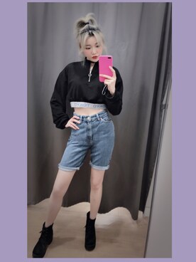 「MONKI（モンキ）のアイテム（カーゴパンツ）」を使った、judithさん（レディース・164cm）の春コーディネート