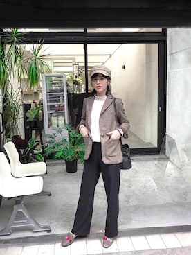 「ANYA HINDMARCH（アニヤハインドマーチ）のアイテム（シューズ）」を使った、Book さん（レディース・162cm）の春コーディネート