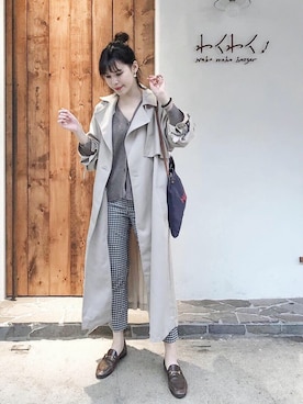 「HERMES」｜「アイテム（トレンチコート）」を使った、Book さん（レディース・162cm）の春コーディネート