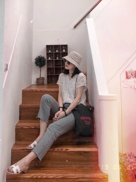 「HERMES（エルメス）のアイテム（シューズ）」を使った、Book さん（レディース・163cm）の夏コーディネート
