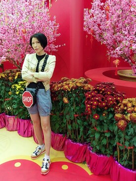 「KENZO（ケンゾー）のアイテム（ブルゾン）」を使った、Ada Ngさん（レディース・157cm）の冬コーディネート