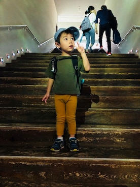 「UNIQLO（ユニクロ）のアイテム（パンツ、イエロー系）」を使った、ke-toさん（キッズ・100cm）の秋コーディネート