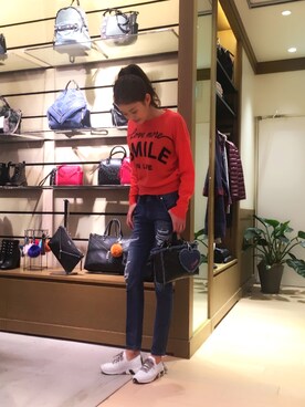 「デニムから始まったライフスタイルブランド」｜「アイテム（バッグ）」を使った、ami1205さん（レディース・165cm）の秋コーディネート