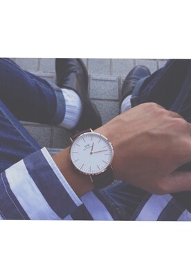 「Daniel Wellington（ダニエルウェリントン）の【Daniel Wellington】レザーバンド３６ＭＭ（アナログ腕時計）」を使った、ひろさん（メンズ・168cm）の冬コーディネート