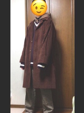 sasukeさんの「act'm オーバーサイズ チルデン セーター ニット」を使ったコーディネート