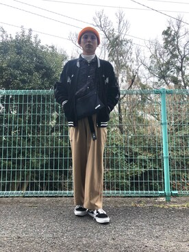 「RAGEBLUE（レイジブルー）のアイテム（ニットキャップ/ビーニー）」を使った、NAOTOさん（メンズ・174cm）の冬コーディネート