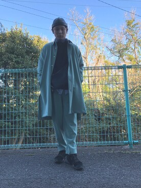 「RICK OWENS」｜「アイテム（スラックス）」を使った、NAOTOさん（メンズ・174cm）の春コーディネート