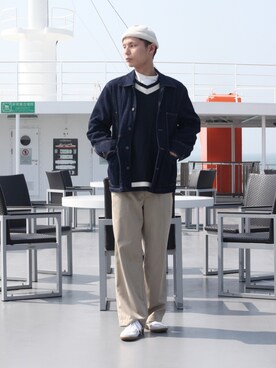 「春めきシューズ」｜「アイテム（デニムジャケット）」を使った、NAOTOさん（メンズ・174cm）の春コーディネート
