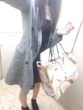 「ロングジャケット」｜「アイテム（その他アウター）」を使った、yuuuukaさん（レディース・169cm）の春コーディネート