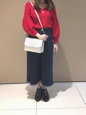 「& chouette（アンドシュエット）のアイテム（バッグ、ホワイト系）」を使った、yuunaさん（レディース）の春コーディネート