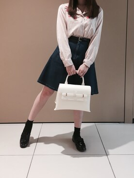 「& chouette（アンドシュエット）のアイテム（バッグ、イエロー系）」を使った、yuunaさん（レディース）の春コーディネート