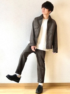 「WYM LIDNM（ウィム バイ リドム）のMILANO RIB HEAVY WEIGHT PO KNIT（ニット/セーター）」を使った、RUMINASさん（メンズ・168cm）の秋コーディネート