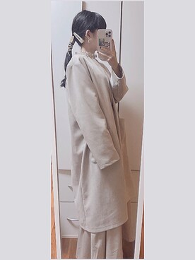 「アイテム（ワンピース/ドレス、シルバー系）」を使った、とまちゅさん（レディース・155cm）の冬コーディネート