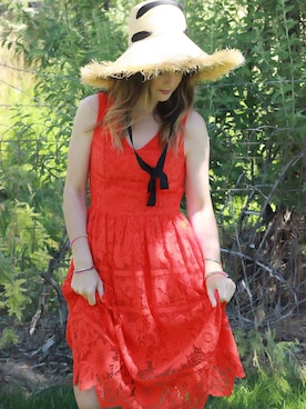 「Target（ターゲット）のアイテム（ワンピース/ドレス）」を使った、Rosalyn さん（レディース・170cm）の夏コーディネート