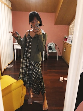 「ZARA（ザラ）のアイテム（ライダースジャケット、ベージュ系）」を使った、JAMINさん（レディース・166cm）の冬コーディネート