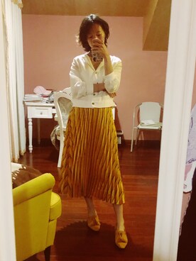 「PULL&BEAR（プルアンドベア）のアイテム（スカート）」を使った、JAMINさん（レディース・166cm）の春コーディネート