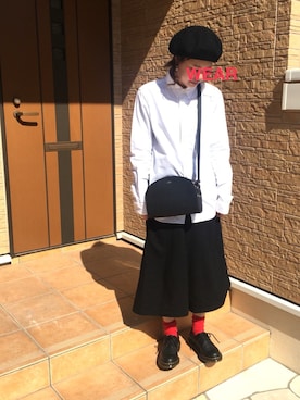 「A.P.C.」｜「アイテム（ハンチング/ベレー帽）」を使った、yukaさん（レディース・155cm）の冬コーディネート