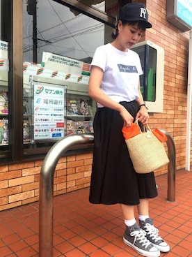 「アイラブCONVERSE」｜yukaさん（レディース・155cm）の夏コーディネート