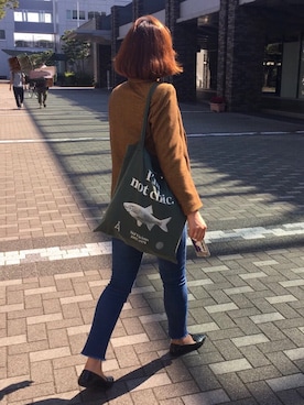 「アイテム（スーツジャケット、イエロー系）」を使った、つむさん（レディース・160cm）の秋コーディネート