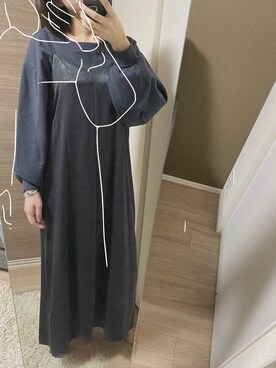 「部屋着」｜「アイテム（ワンピース/ドレス）」を使った、なるはさん（レディース・163cm）の冬コーディネート