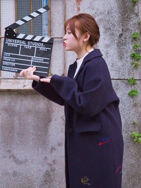 「日常」｜「アイテム（ダッフルコート）」を使った、七仔さん（レディース・168cm）の冬コーディネート