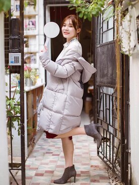 「日常」｜「アイテム（ブーツ）」を使った、七仔さん（レディース・168cm）の冬コーディネート