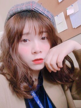 「日常」｜「アイテム（ハンチング/ベレー帽）」を使った、七仔さん（レディース・168cm）の冬コーディネート