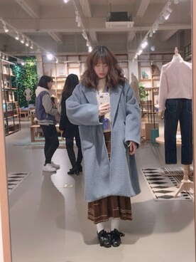「日常」｜「アイテム（ダッフルコート）」を使った、七仔さん（レディース・168cm）の冬コーディネート