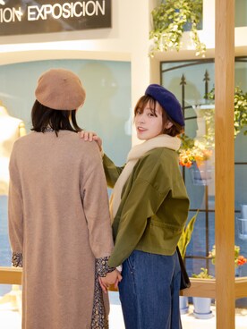 「日常」｜「アイテム（ハンチング/ベレー帽）」を使った、七仔さん（レディース・168cm）の冬コーディネート
