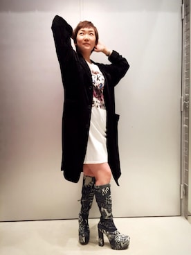 「ロングジャケット」｜「アイテム（ワンピース/ドレス）」を使った、AIw0529さん（レディース・158cm）の秋コーディネート