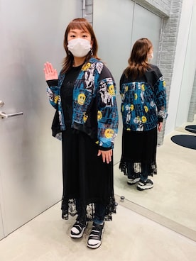 「ネコ」｜「アイテム（ブルゾン）」を使った、AIw0529さん（レディース・158cm）の春コーディネート