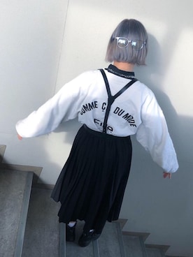 「COMME CA DU MODE（コムサデモード）のアイテム（スウェット）」を使った、鼠さん（レディース・158cm）の秋コーディネート