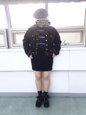 「COMME CA ISM（コムサイズム）のアイテム（ハンチング/ベレー帽）」を使った、鼠さん（レディース・158cm）の冬コーディネート