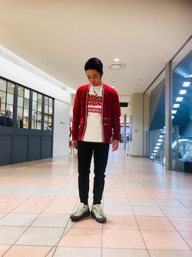 カーディガン ボレロを使った 札幌駅 のメンズ人気ファッションコーディネート Wear