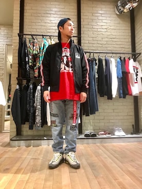 「hystericglamour」｜「アイテム（ブルゾン）」を使った、HAMAさん（メンズ・163cm）の夏コーディネート