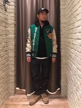 「HYSTERIC GLAMOUR（ヒステリックグラマー）のアイテム（その他）」を使った、HAMAさん（メンズ・163cm）の冬コーディネート