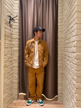 「コラボレーション」｜「アイテム（その他アウター）」を使った、HAMAさん（メンズ・163cm）の春コーディネート
