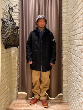 「コラボレーション」｜「アイテム（その他アウター）」を使った、HAMAさん（メンズ・163cm）の秋コーディネート