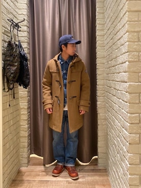「コラボレーション」｜「アイテム（ダッフルコート）」を使った、HAMAさん（メンズ・163cm）の秋コーディネート