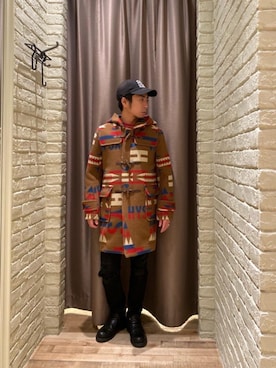 「HYSTERIC GLAMOUR（ヒステリックグラマー）のアイテム（ダッフルコート）」を使った、HAMAさん（メンズ・163cm）の冬コーディネート