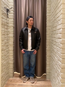 「コラボレーション」｜「アイテム（その他アウター）」を使った、HAMAさん（メンズ・163cm）の春コーディネート