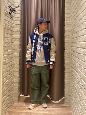 「みりたりー」｜「アイテム（スタジャン）」を使った、HAMAさん（メンズ・163cm）の冬コーディネート