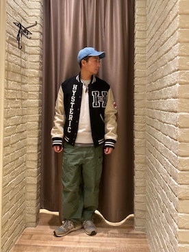 「みりたりー」｜「アイテム（スタジャン）」を使った、HAMAさん（メンズ・163cm）の冬コーディネート