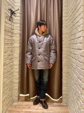 「でにむ」｜「アイテム（ダウンジャケット/コート）」を使った、HAMAさん（メンズ・163cm）の秋コーディネート