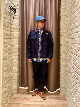 「でにむ」｜「アイテム（デニムジャケット）」を使った、HAMAさん（メンズ・163cm）の冬コーディネート