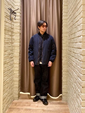 「でにむ」｜「アイテム（ブルゾン）」を使った、HAMAさん（メンズ・163cm）の冬コーディネート